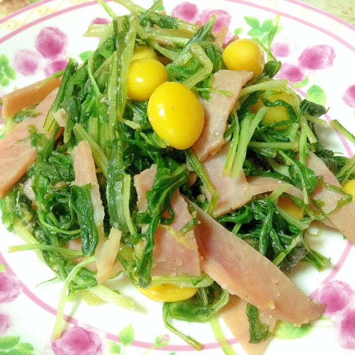 銀杏入り☆水菜とハムの炒め物